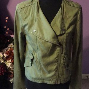 Sanctuary Moss Asymmetrical Moto Jacket.